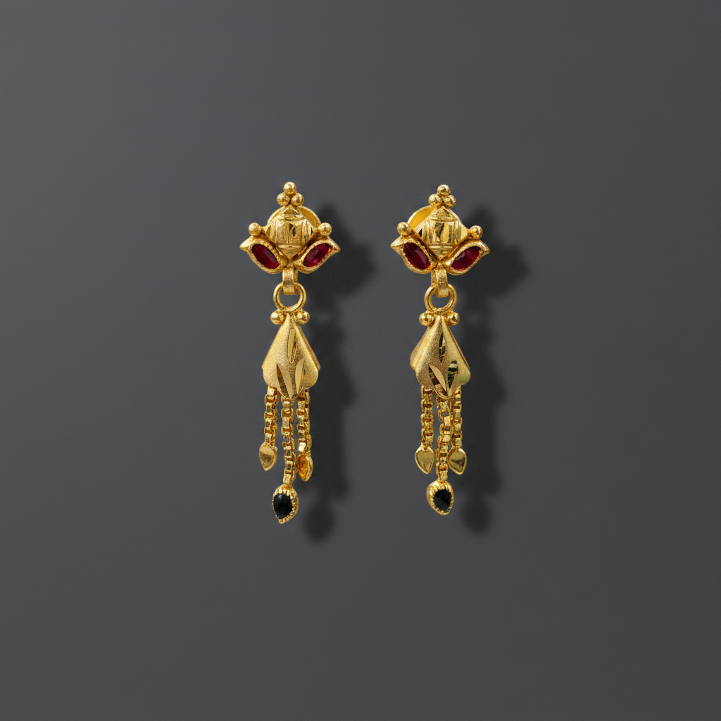 Premium Lotus Gold Earrings