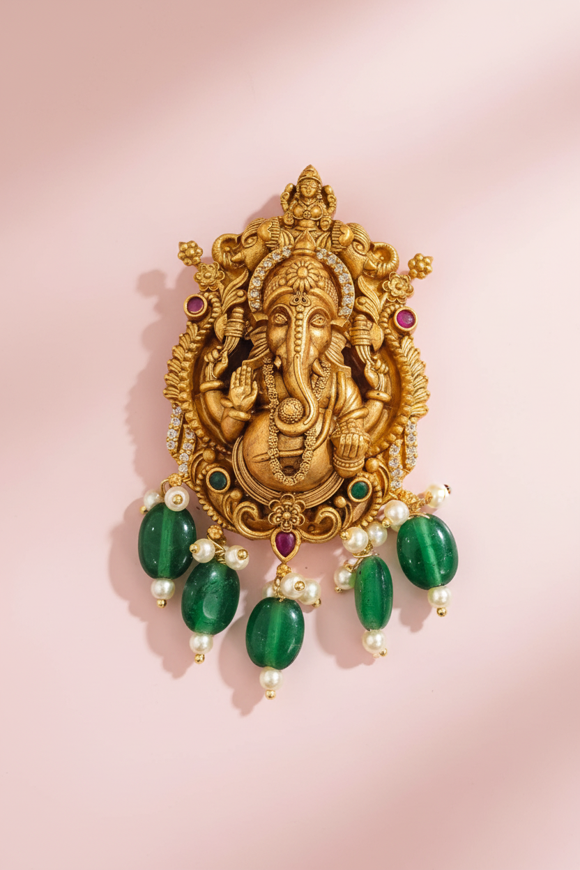 Premium Matte Ganesha Pendant