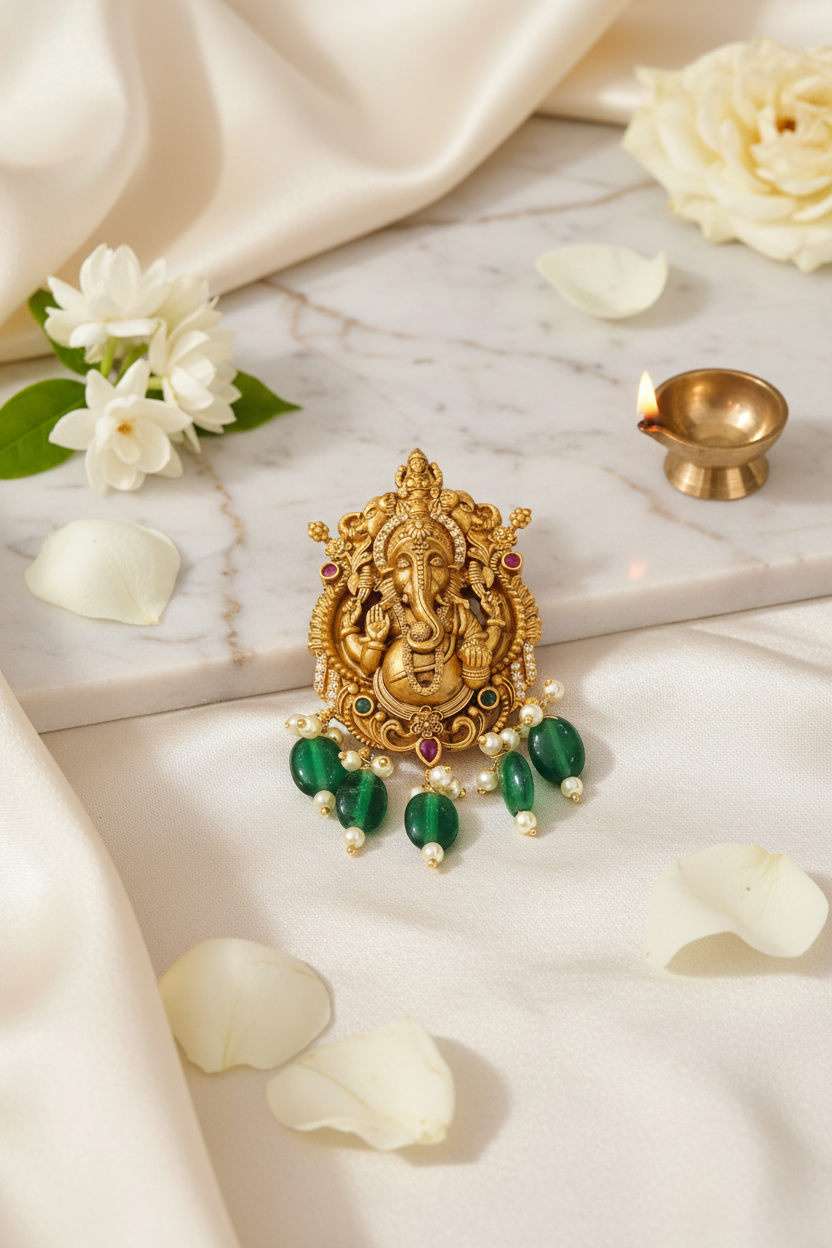 Premium Matte Ganesha Pendant