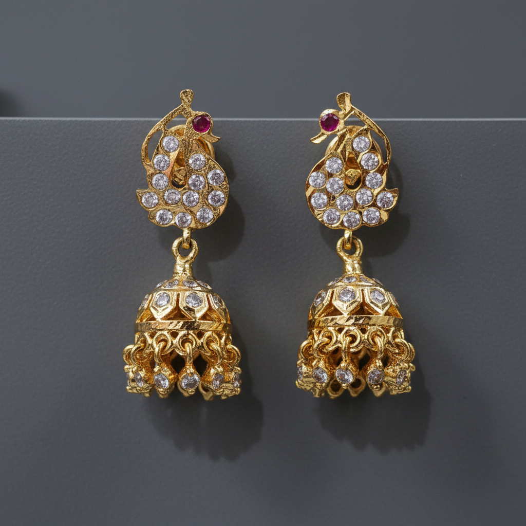 Premium Peacock Impon Jhumka