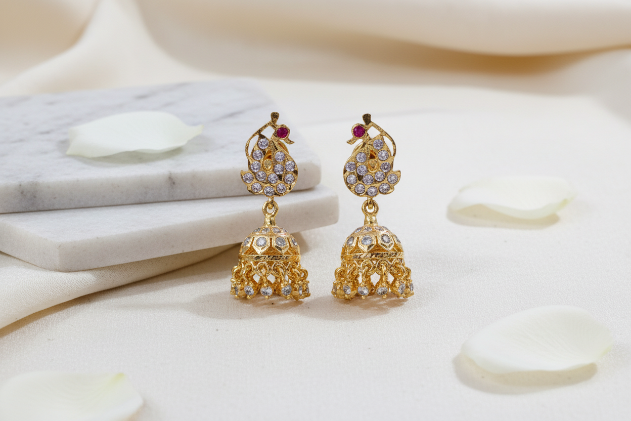 Premium Peacock Impon Jhumka