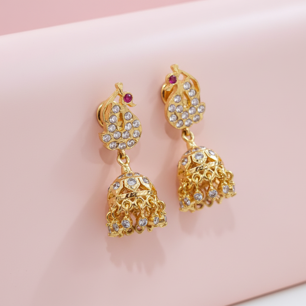 Premium Peacock Impon Jhumka