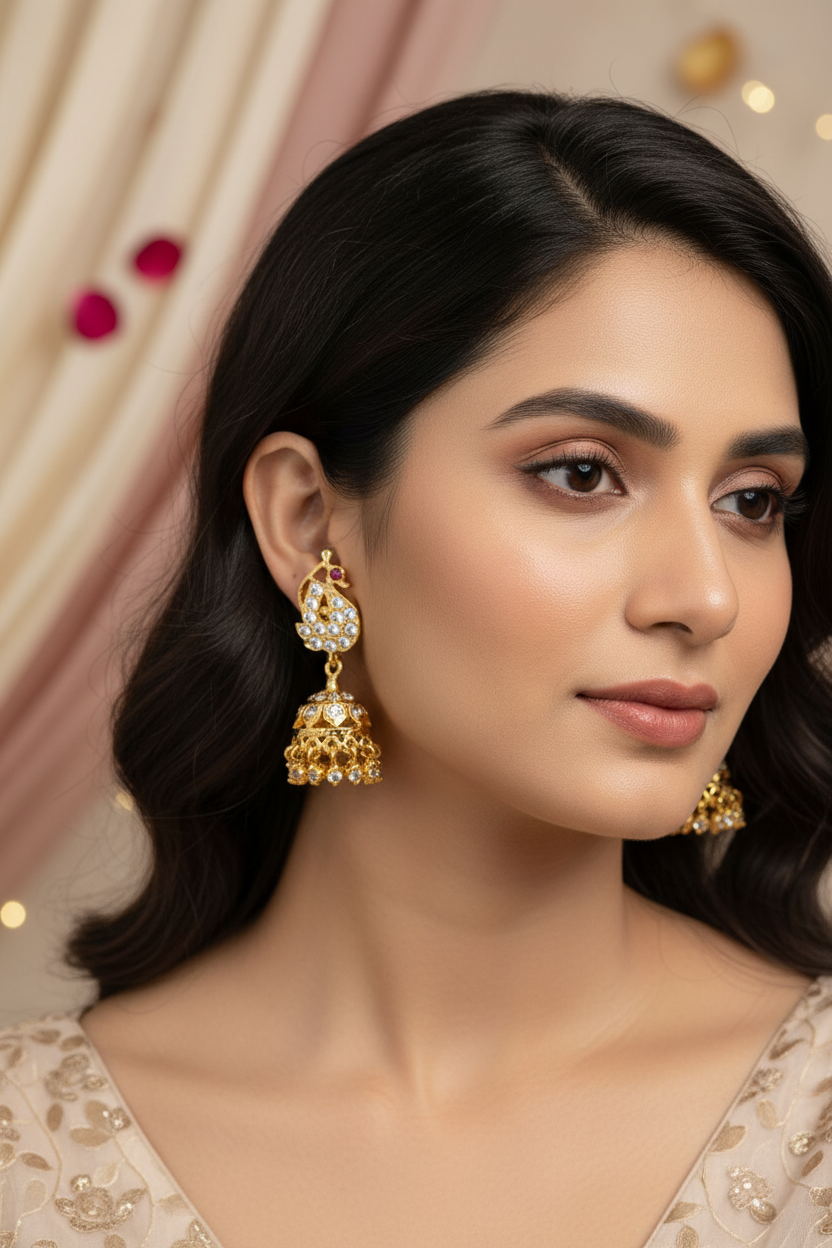 Premium Peacock Impon Jhumka