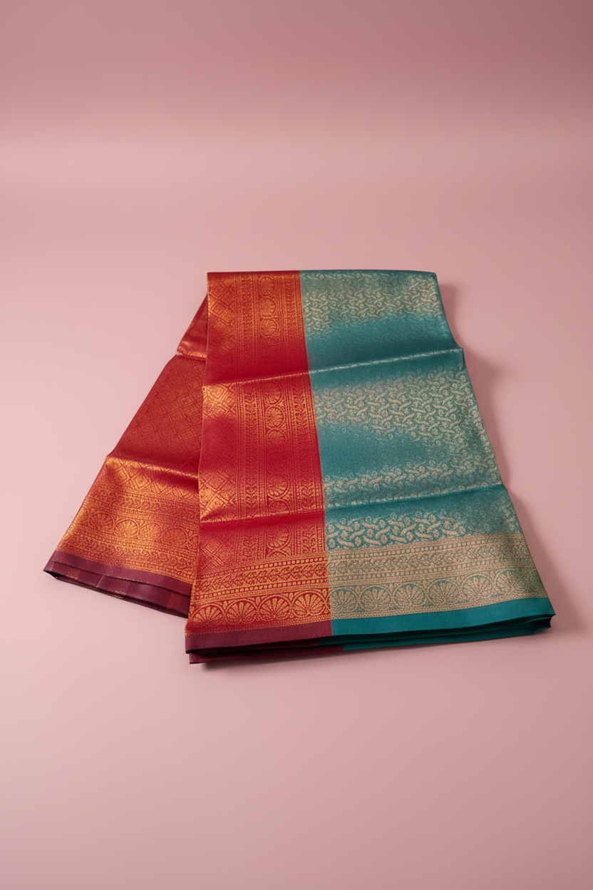Rama Green Drape Saree