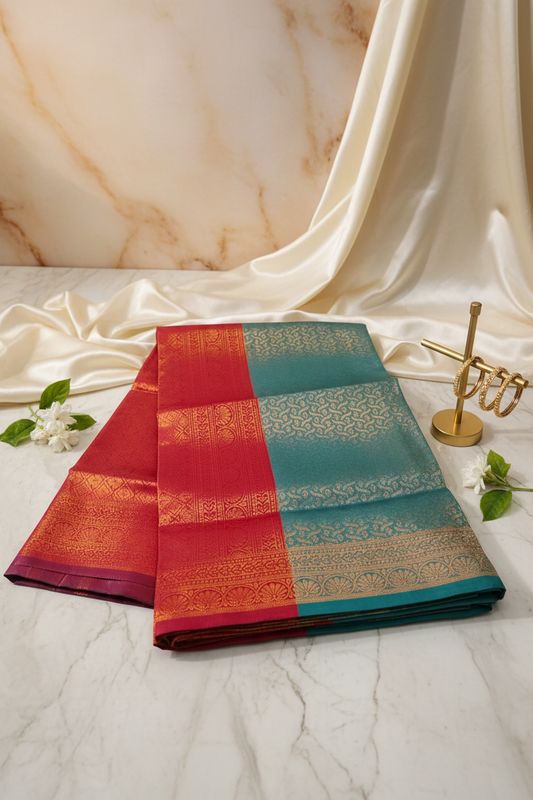 Rama Green Drape Saree