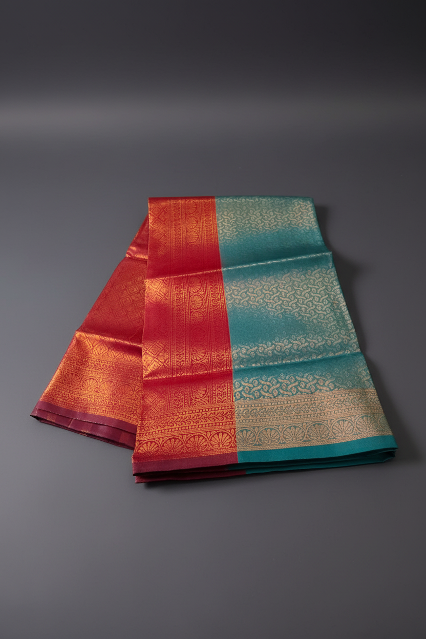 Rama Green Drape Saree