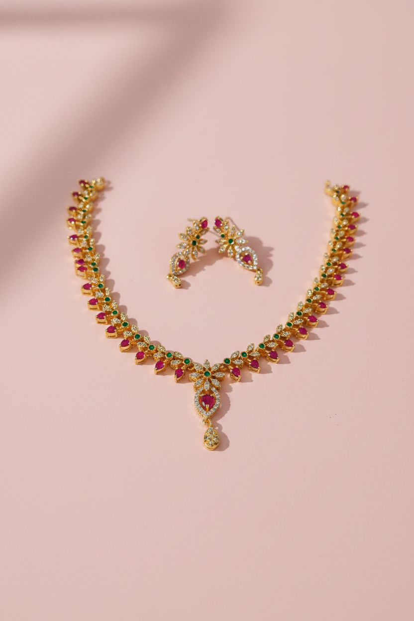 Red AD Matte Necklace 