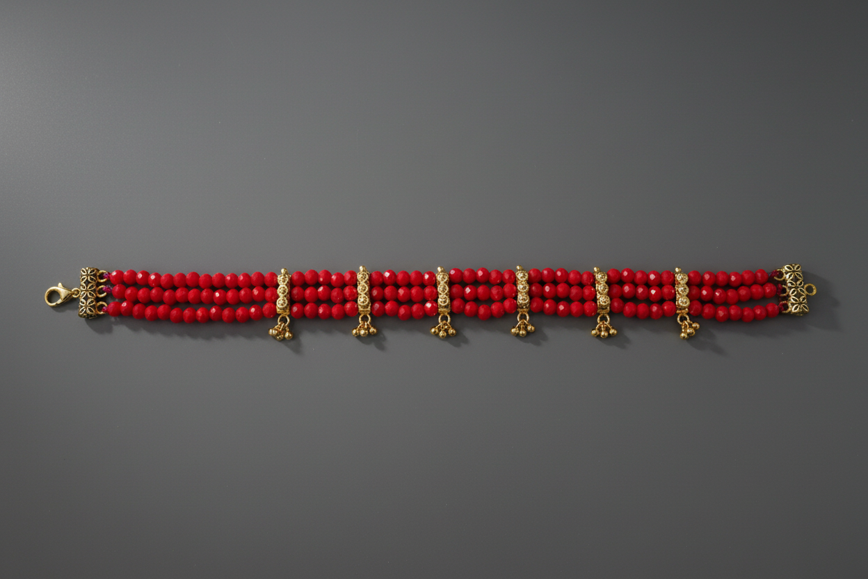 Red Crystal Beads Choker