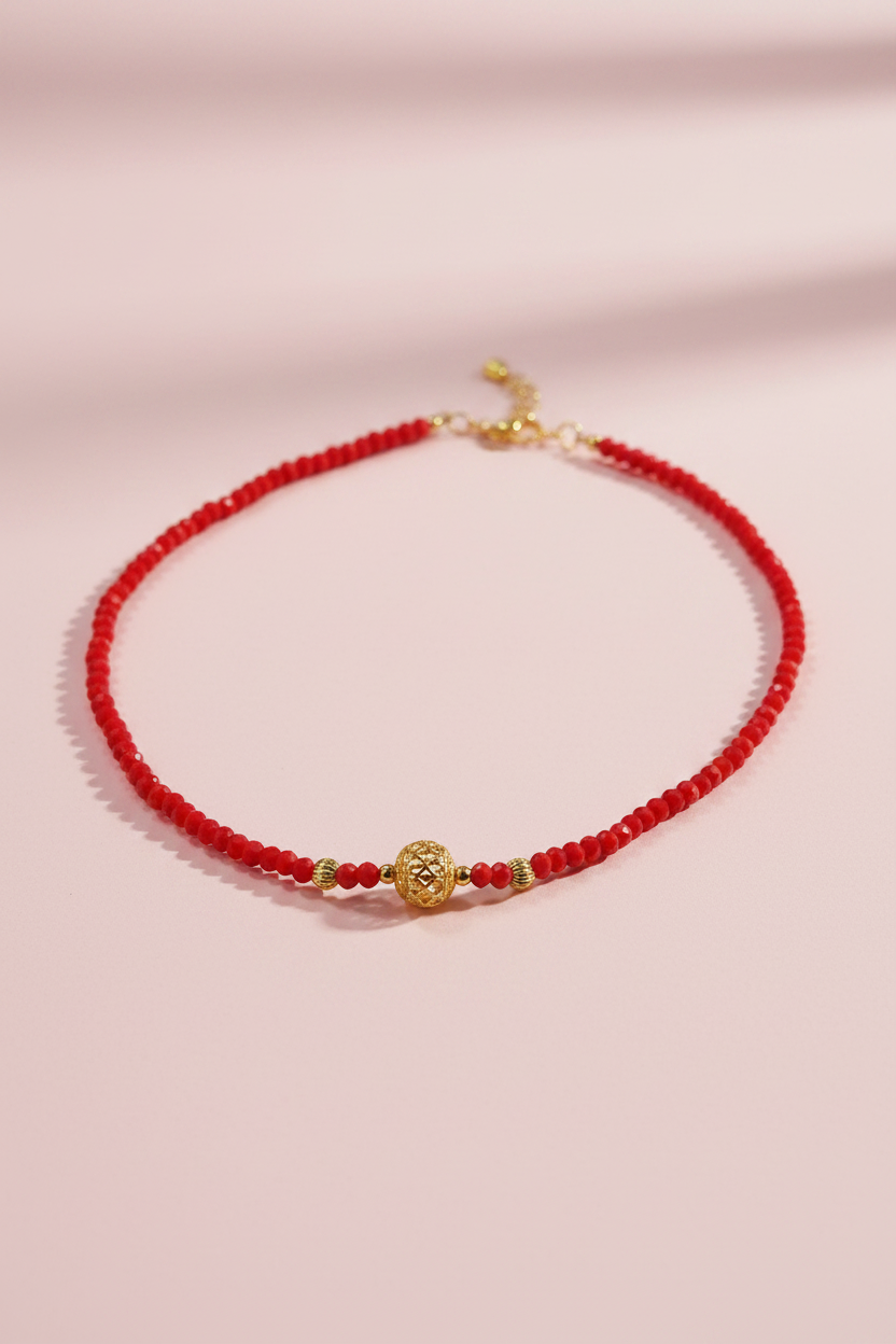 Red Crystal Ball Chain 
