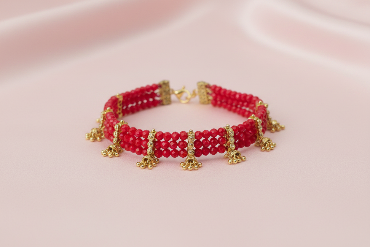 Red Crystal Beads Choker