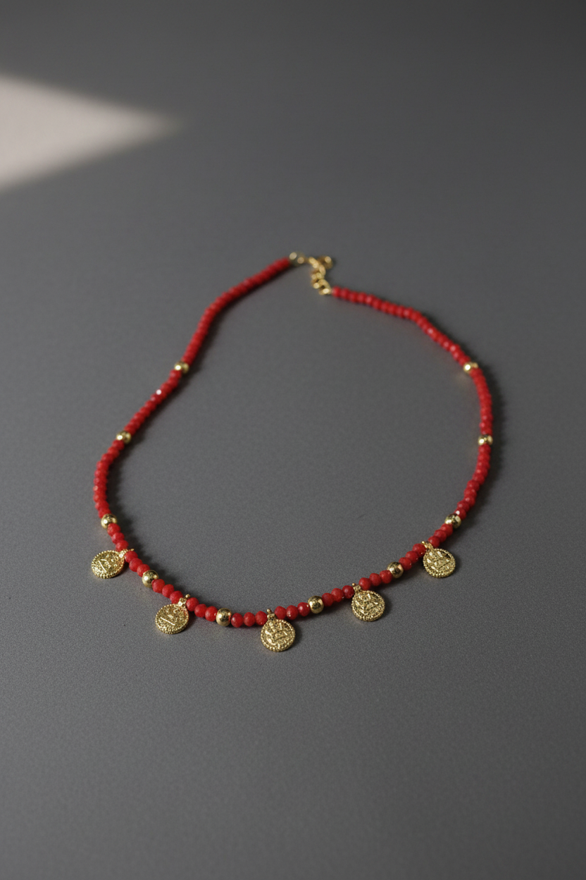 Red Crystal Lakshmi Coins