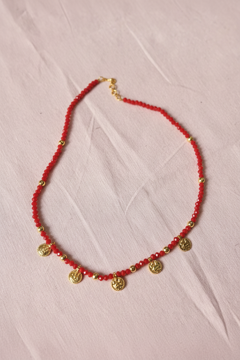 Red Crystal Lakshmi Coins