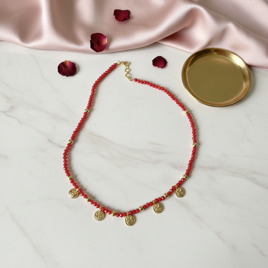 Red Crystal Lakshmi Coins