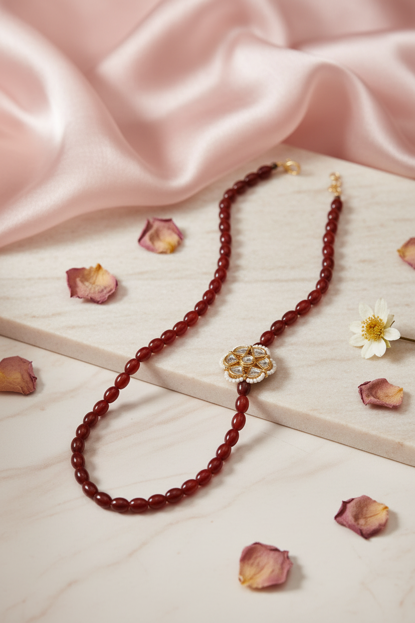 Red Mop Glass Beads
