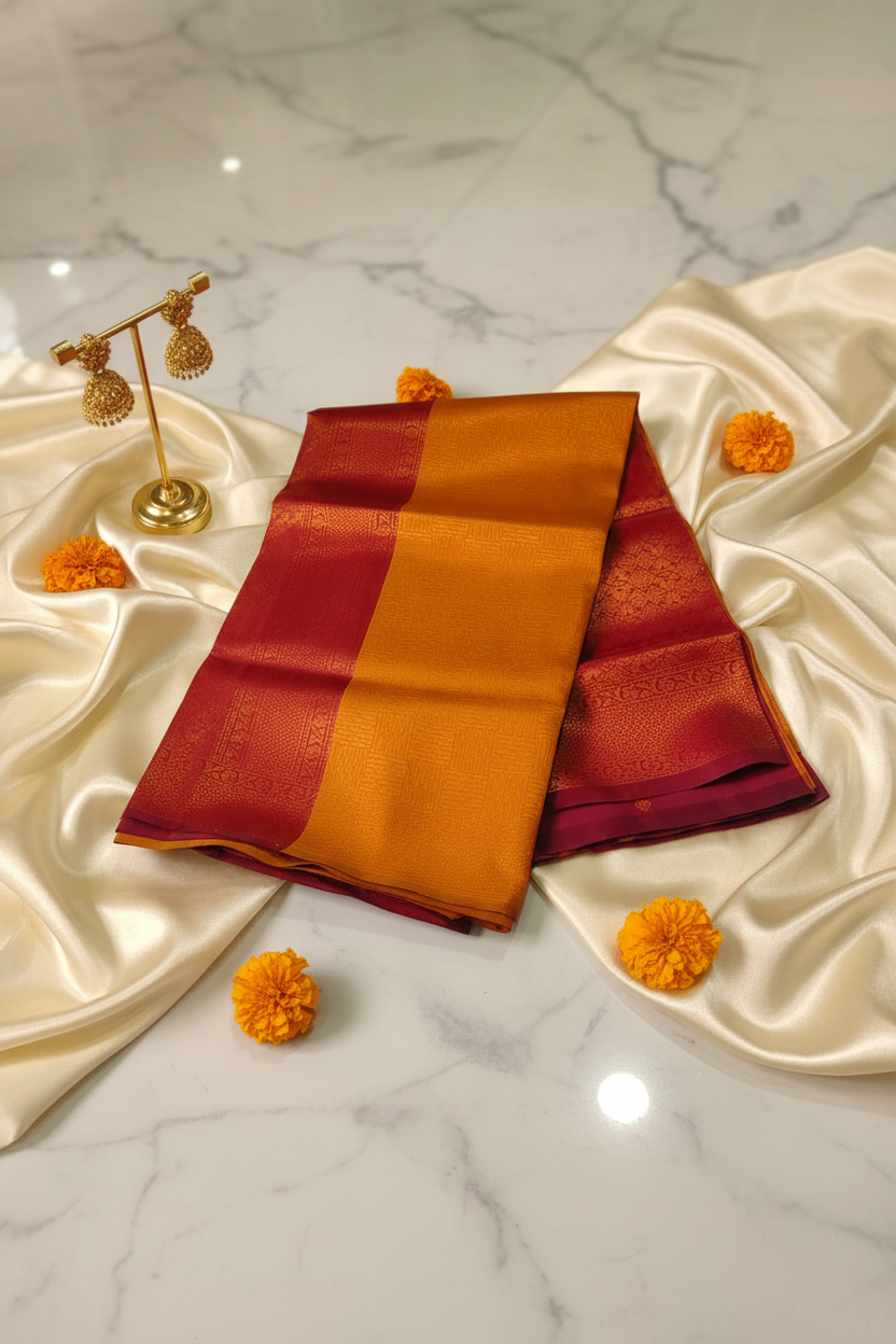 Red Pallu Drape saree 