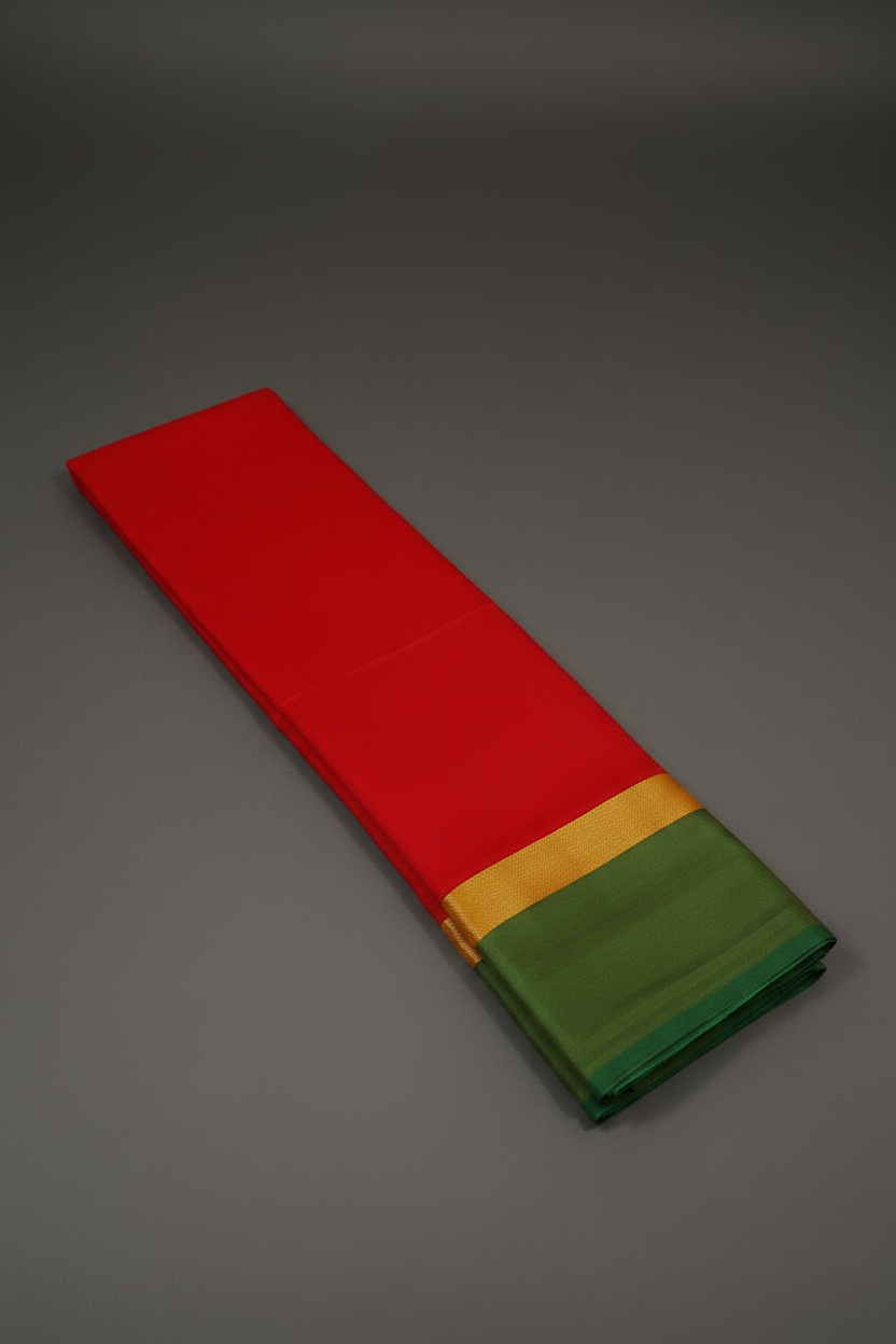 Red Plain Poly Silk