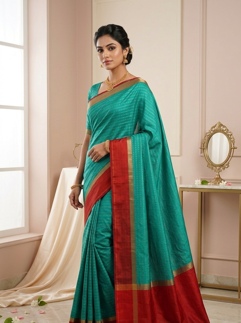 Rama Green Silk Saree