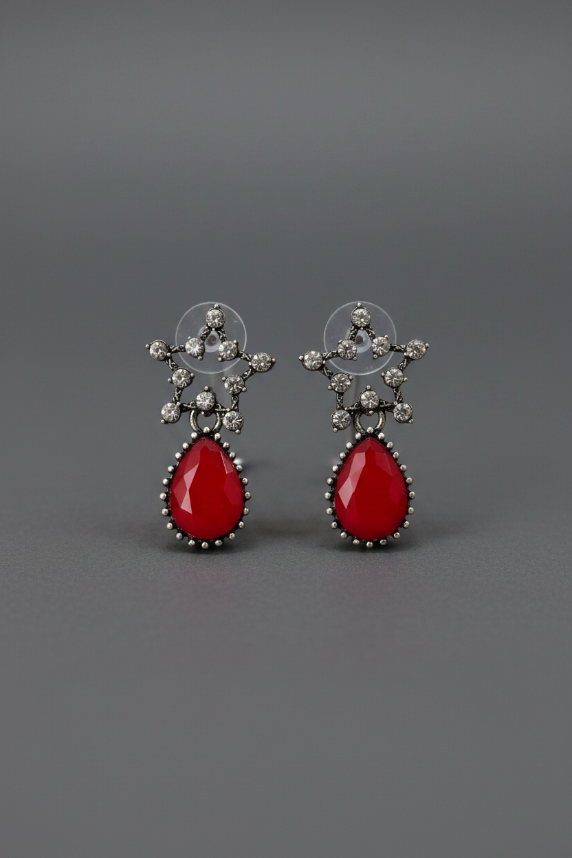 Red Star Shaped Earrings