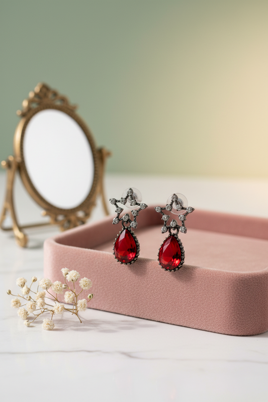 Red Star Shaped Earrings