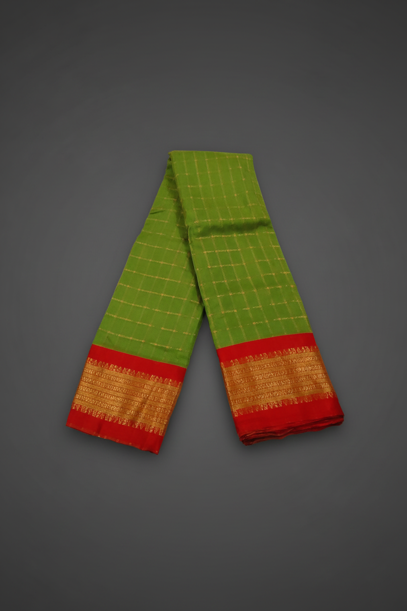 Red border Chettinadu Saree 