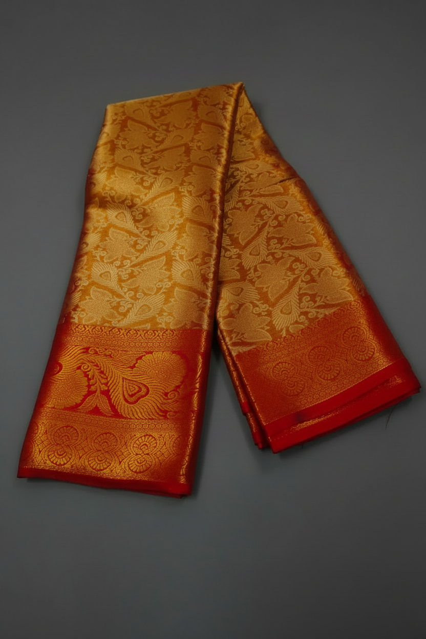 Red border Tissue saree