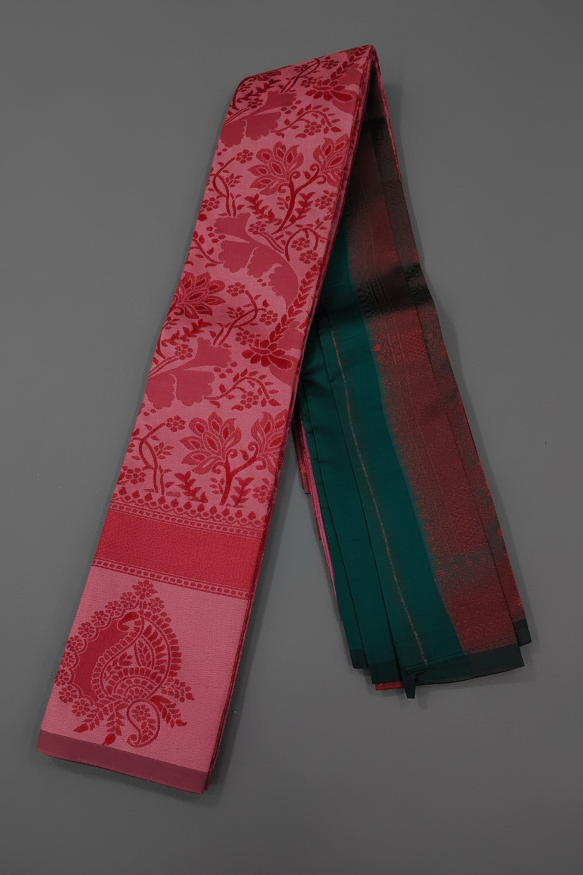 Red floral kubera saree