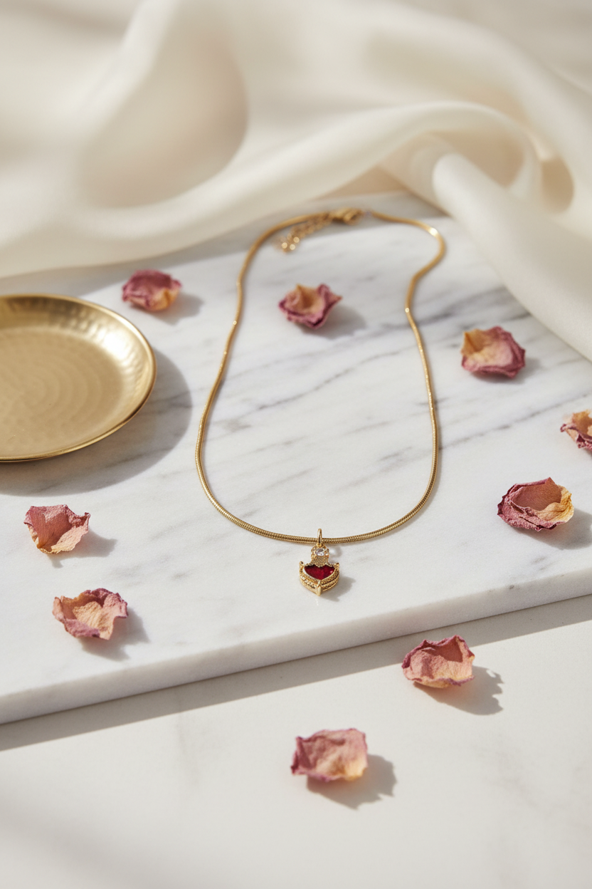 Red heart Palak chain
