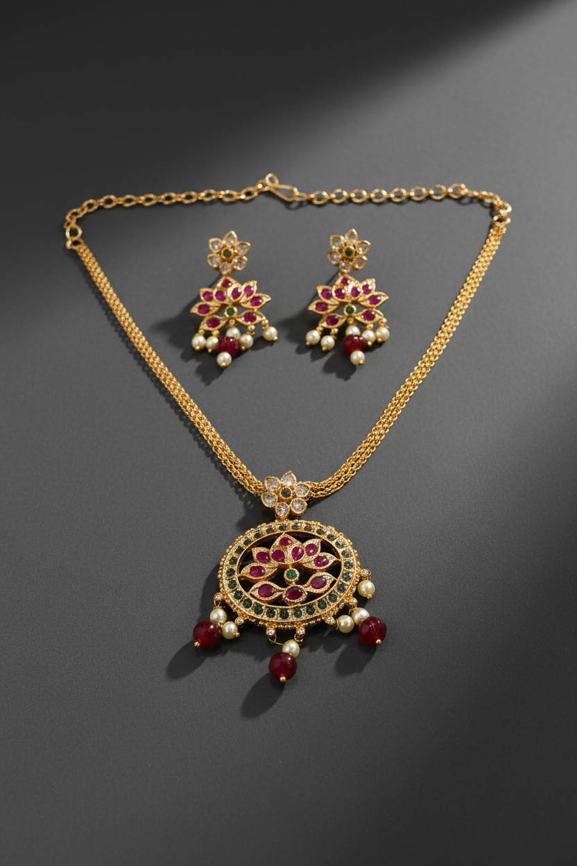 Red pumpkin beads choker 
