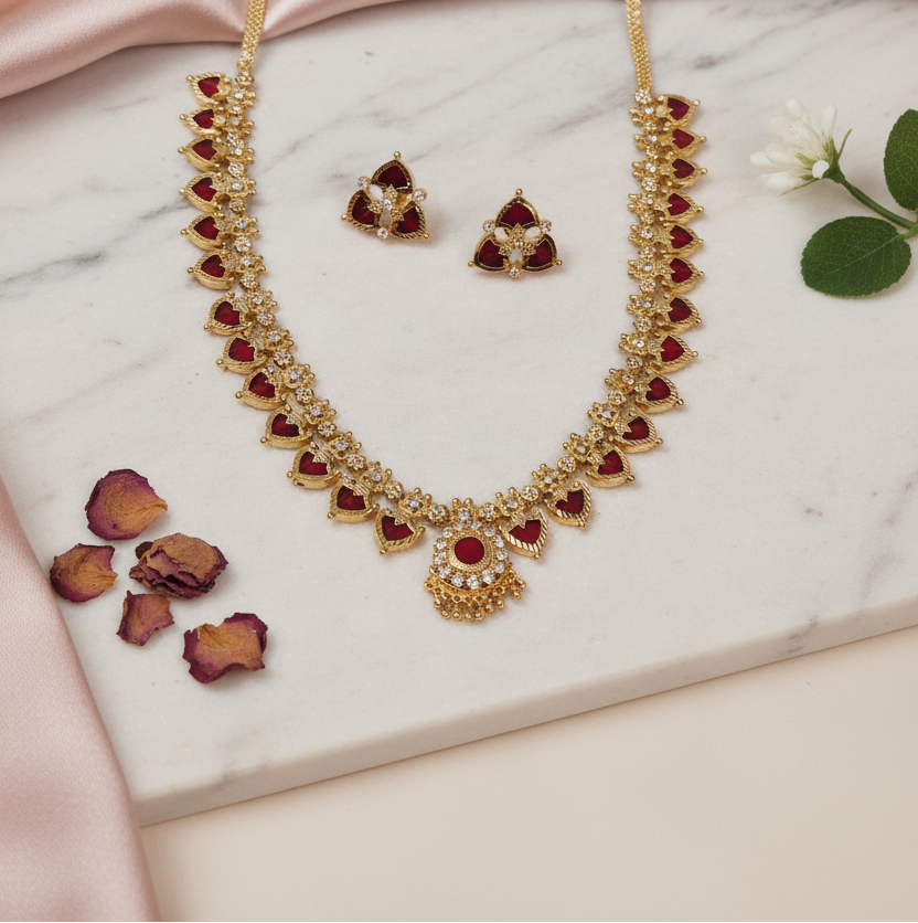 Gold Replica Palak Necklace