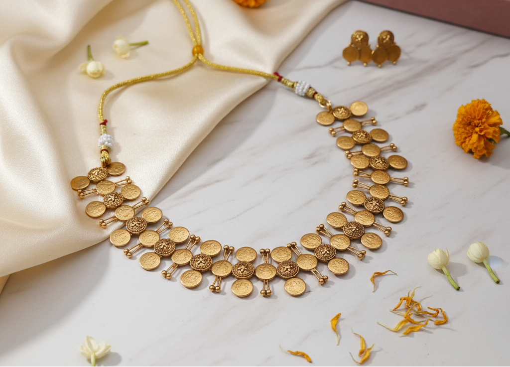 Reversible Gold Coin Necklace