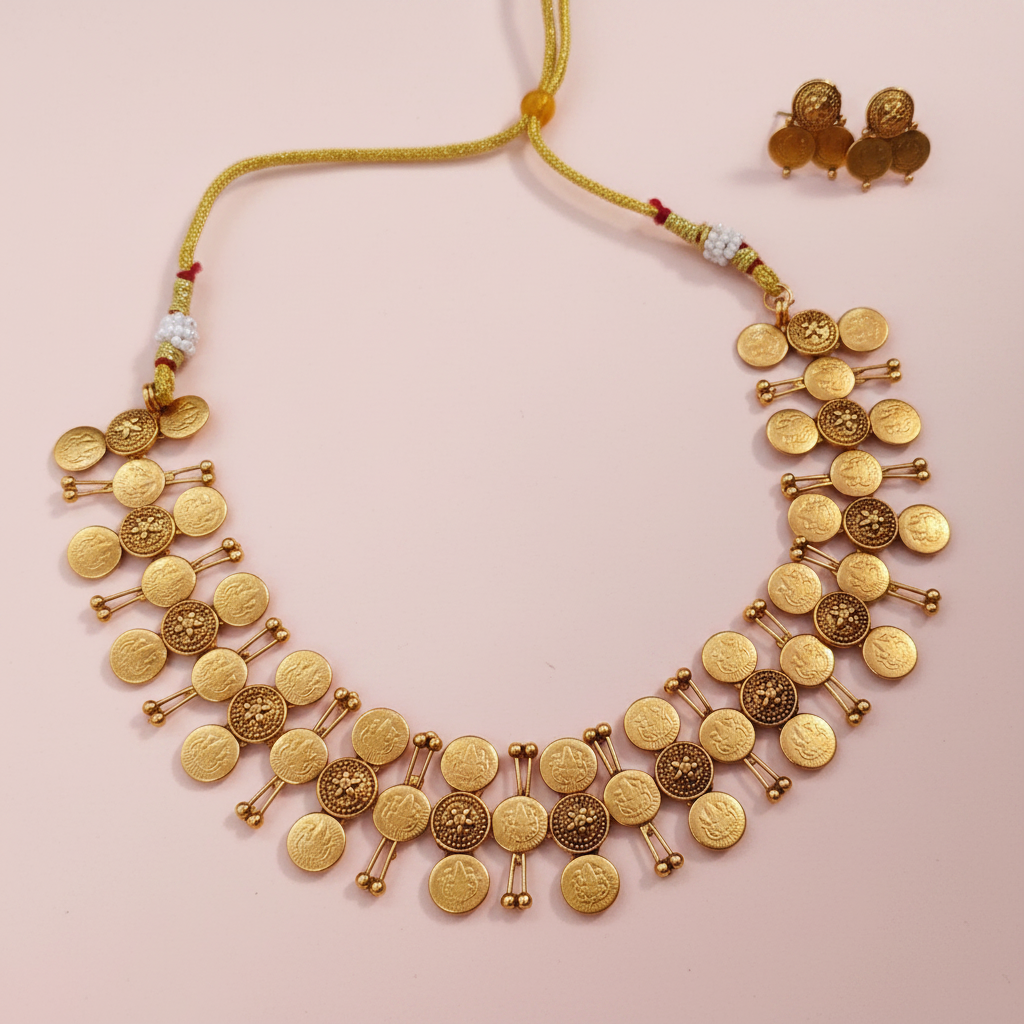 Reversible Gold Coin Necklace