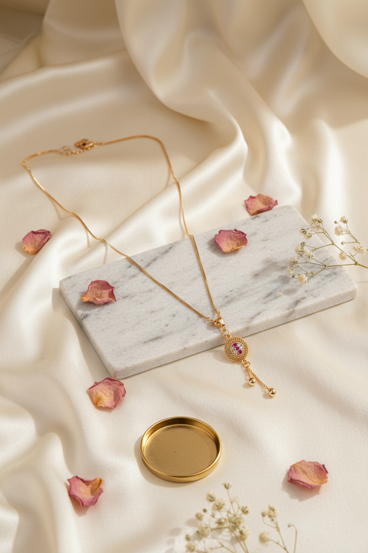 Rose Gold AD Round Chain 