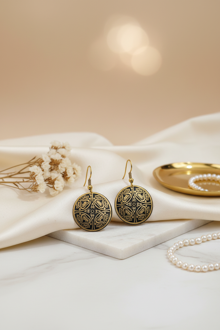 Round Mandala Earrings 