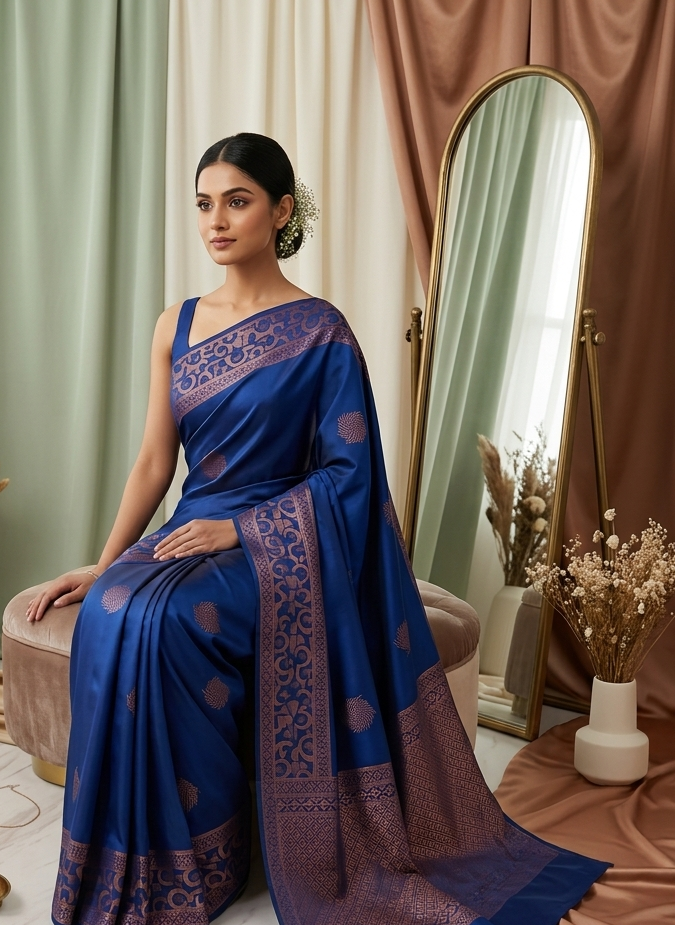 Royal Blue Weave Saree