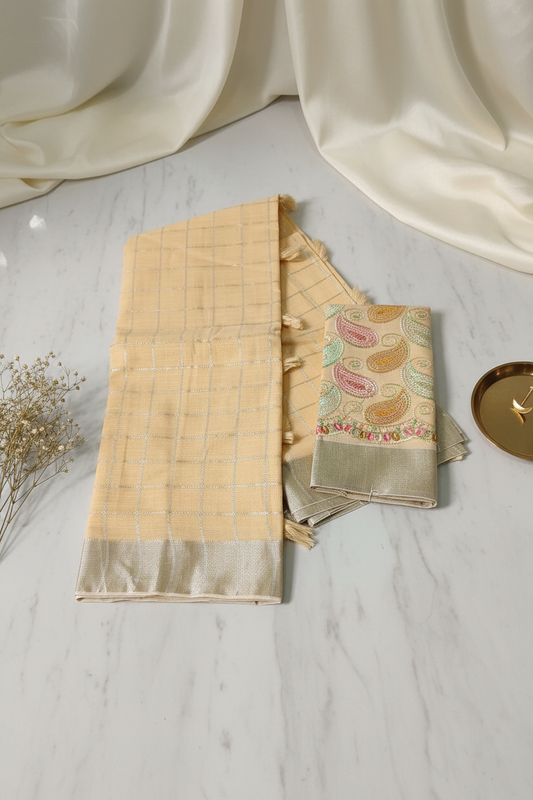 Sandal linen saree 