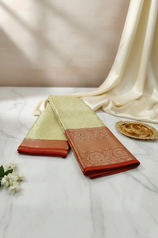 Sandal silver Symphony Saree 