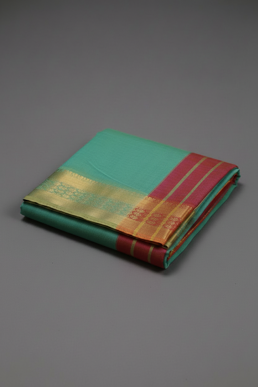 Saree cotton fancy green 
