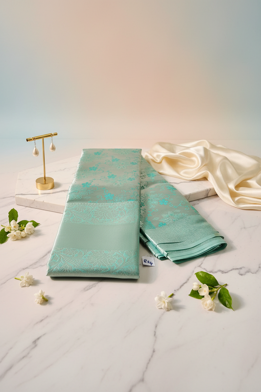 Silver Green Saree 