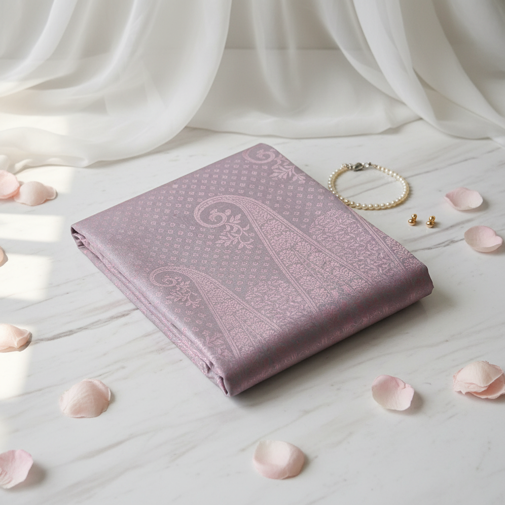 Soft Pink Zari saree