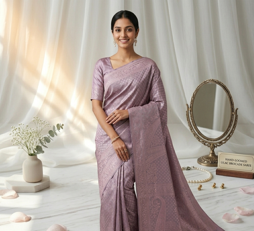 Soft Pink Zari saree