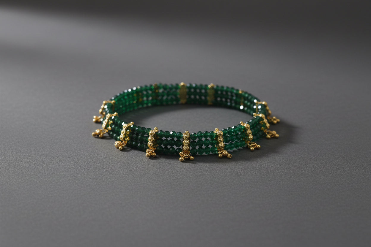 Green Crystal Beads Choker