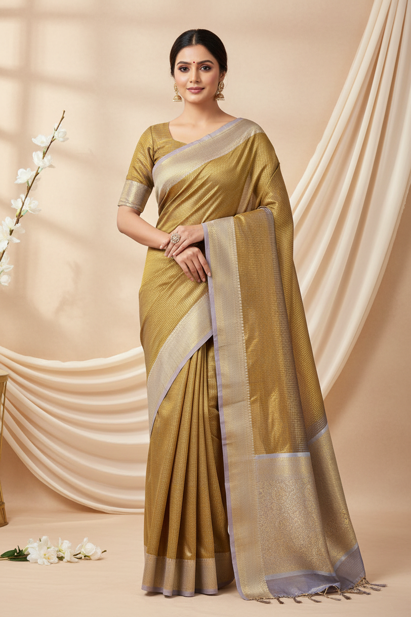 Tissue Checks Nayanthara Saree 