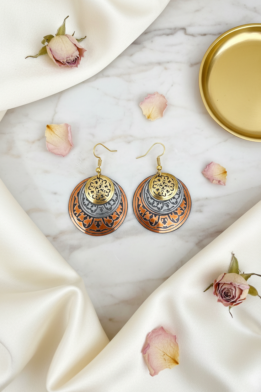 Tri colour earrings 