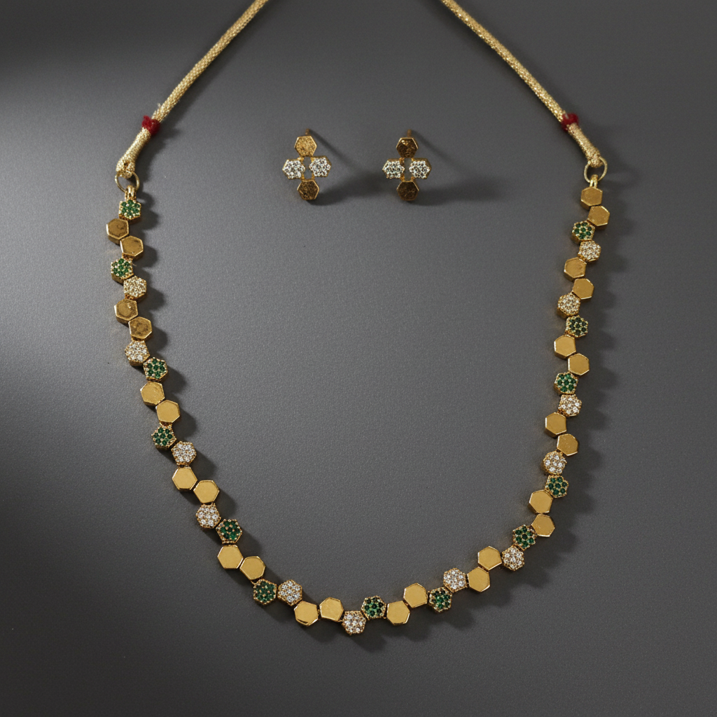 AD White Green Necklace