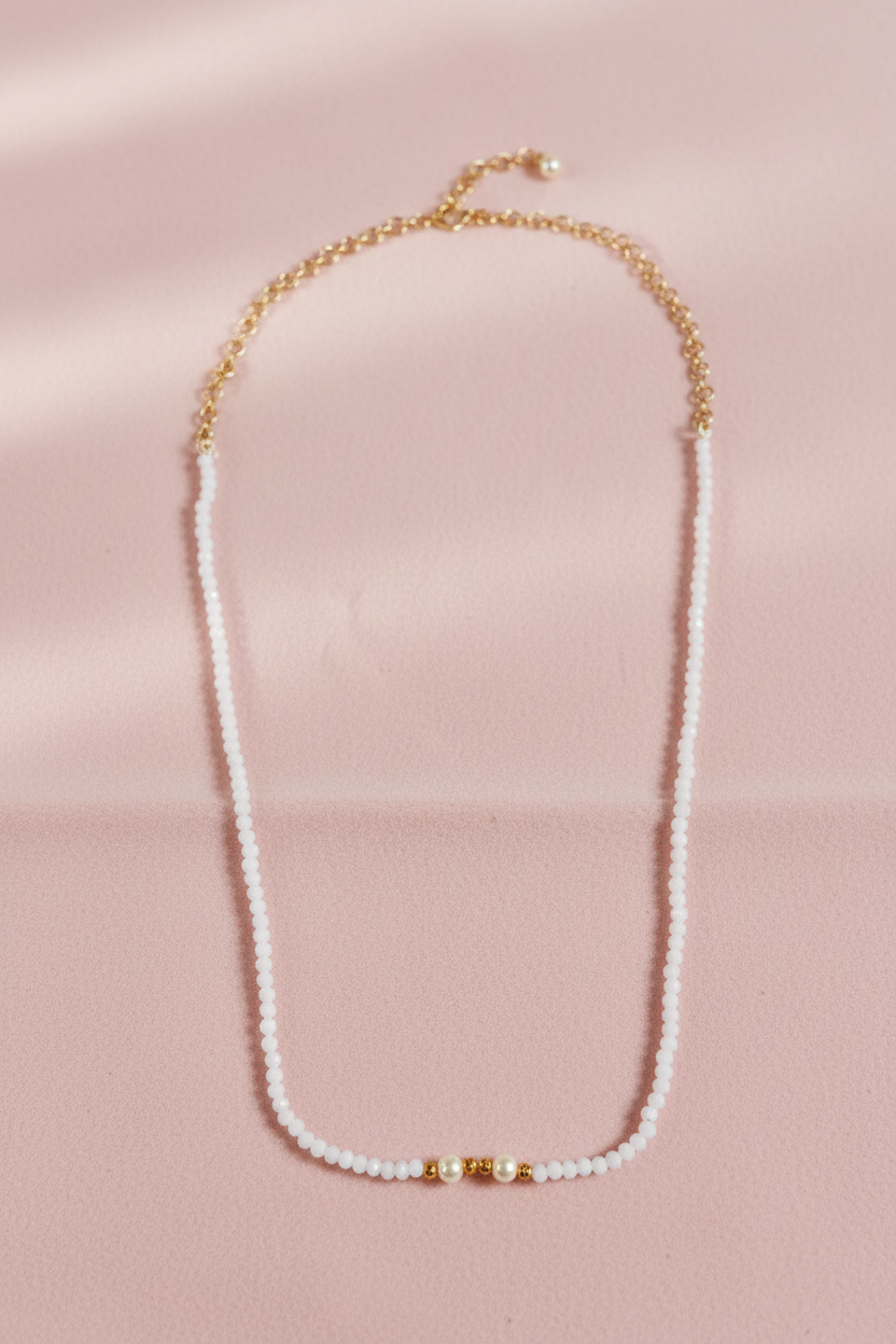 White Crystal Beads Chain