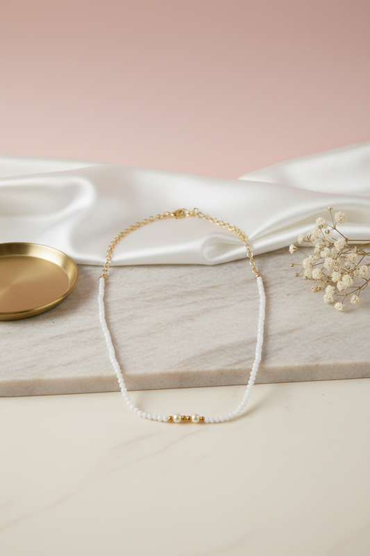 White Crystal Beads Chain