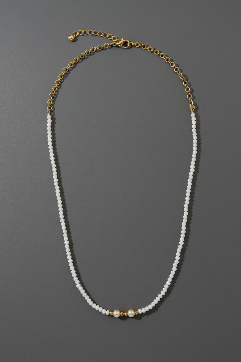 White Crystal Beads Chain