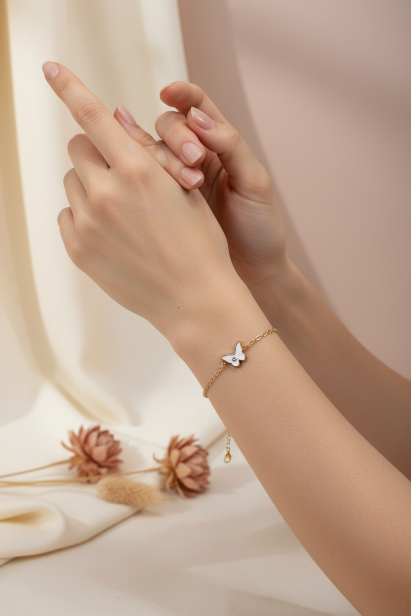 White Evil Eye Bracelet 
