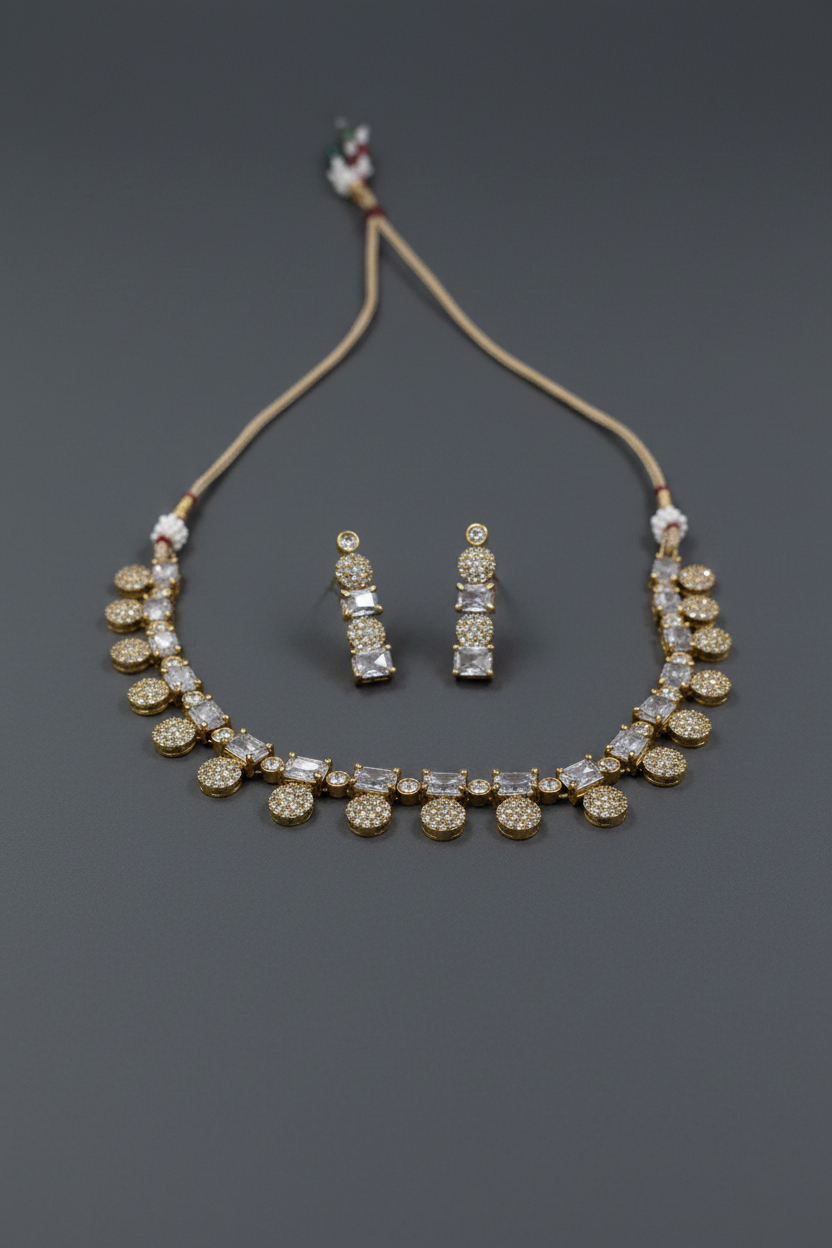 White Stone AD Necklace 