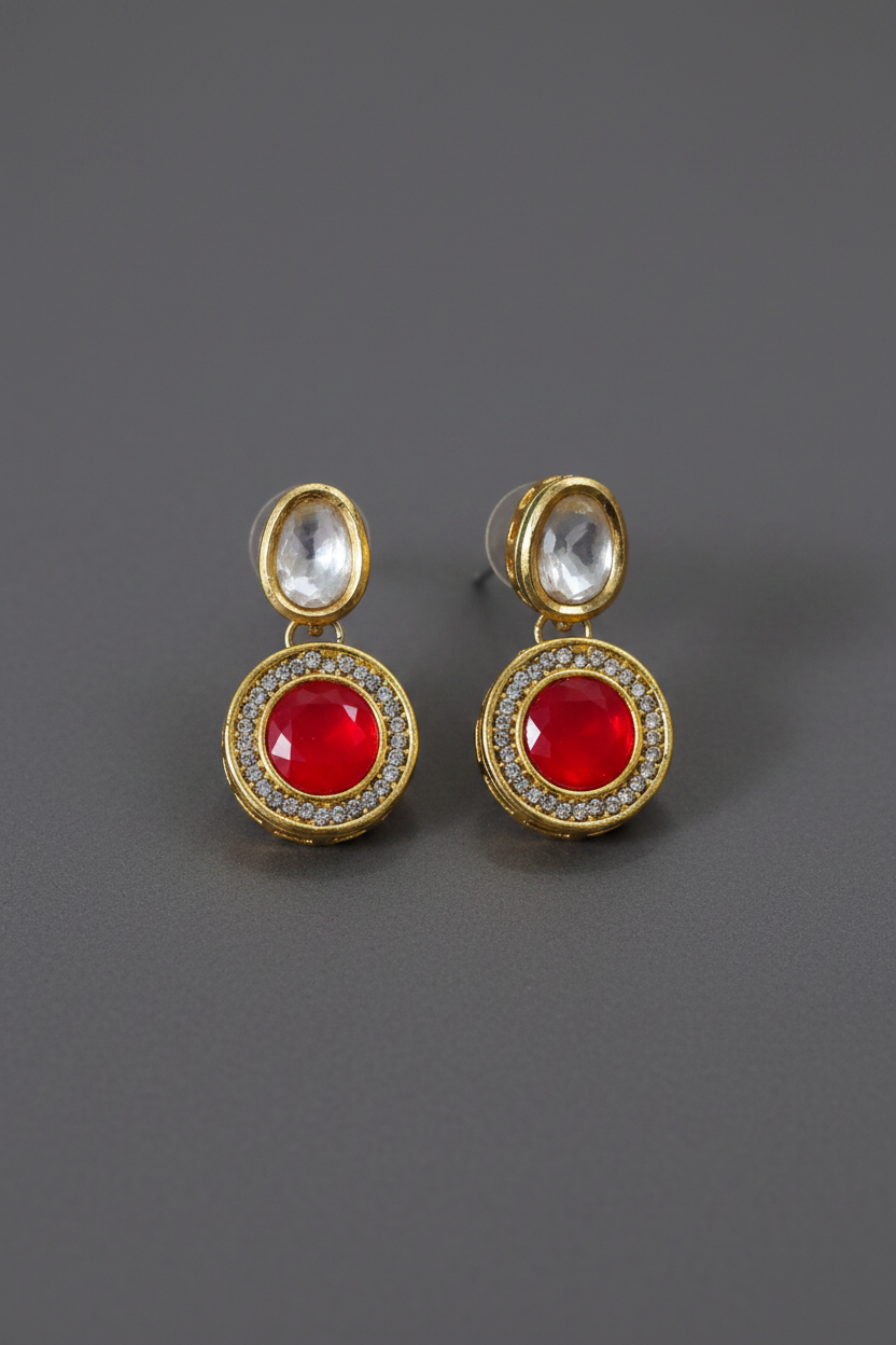 White Stone Earrings 